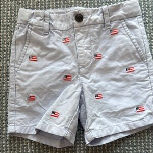 American Flag Fourth of July Patriotic USA Embroidered Casual Shorts